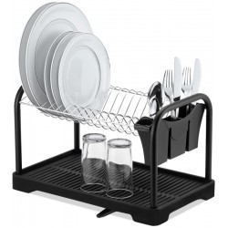 Escorredor Desmontável Duplo Master Cromado/Black Com Bandeja De Bica Móvel